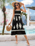 'Valora' Printed Wide Strap Midi Dress - Celes Fashion